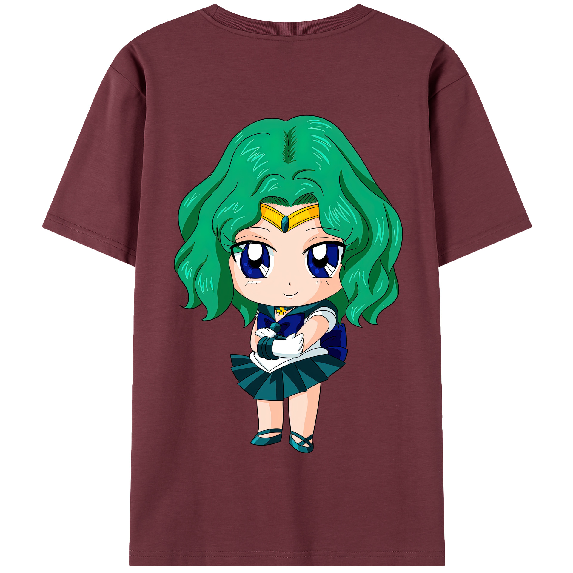 （画像用） 美少女戦士セーラームーン 海王 みちる（かいおう みちる） Sailor Moon Kaiou Michiru 綿100％半袖Tシャツ（背面プリント）